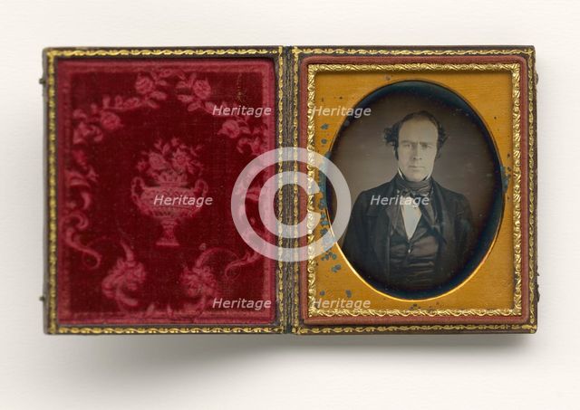 Daguerreotype of a man taken by Augustus Washington, ca. 1850. Creator: Augustus Washington.