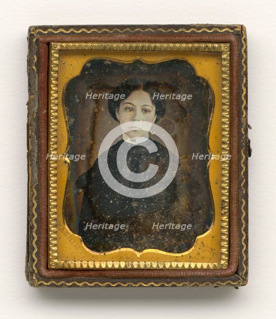 Daguerreotype of a young woman, ca. 1850. Creator: Augustus Washington.