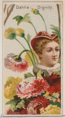 Dahlia: Dignity, from the series Floral Beauties and Language of Flowers (N75) for Duke br..., 1892. Creator: Donaldson Brothers