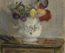 Dahlias, 1876. Creator: Berthe Morisot