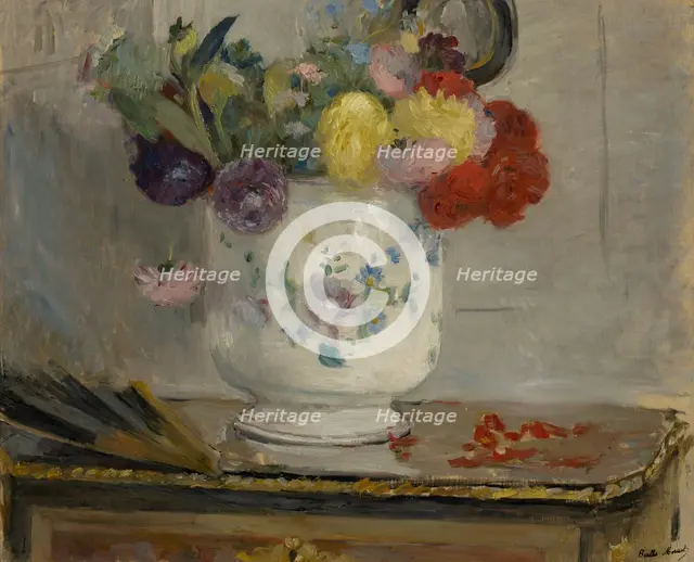 Dahlias, 1876. Creator: Berthe Morisot.