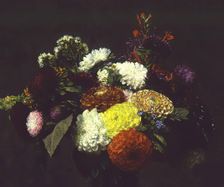 Dahlias, 1873. Creator: Henri Fantin-Latour