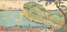 Daimyo's Processions Passing along the Tokaido, 19th century. Creator: Sadahide Utagawa