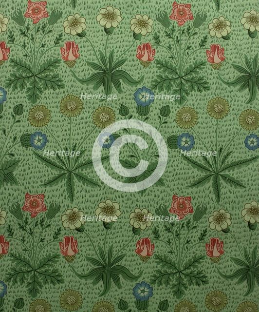 Daisy (Marguerite), block-printed wallpaper, 1862. Creator: Morris, William, Morris Tapestry Works (1834-1896).