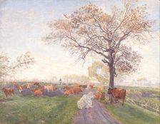 Dairy cows at Dyrehavegård, 1895. Creator: Theodor Esbern Philipsen