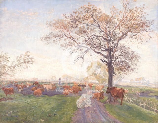 Dairy cows at Dyrehavegård, 1895. Creator: Theodor Esbern Philipsen.