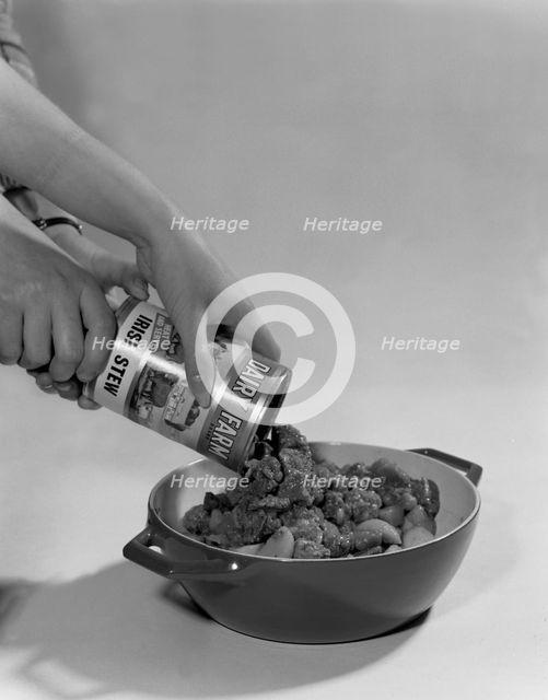 Dairy Farm tinned Irish Stew, 1968. Creator: Michael Walters.