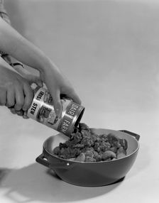 Dairy Farm tinned Irish Stew, 1968. Creator: Michael Walters