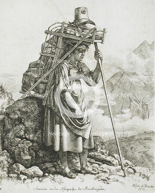 Dairy Maid from Berchtesgaden, 1818. Creator: Johann Adam Klein.