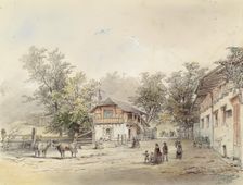 Dairy near Vienna, 1870. Creator: Ludwig Czerny