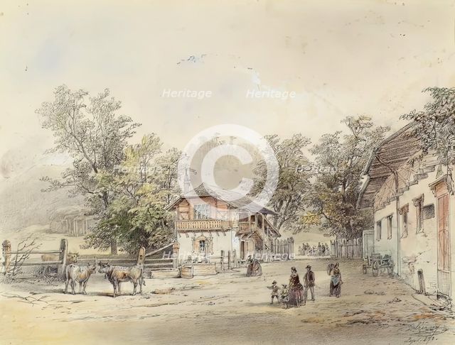 Dairy near Vienna, 1870. Creator: Ludwig Czerny.