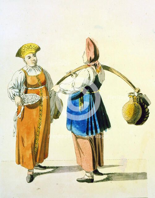Dairywomen, 1799.  Artist: Christian Gottfried Heinrich Geissler