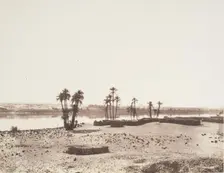 Dakkeh, Village et Rives du Nil, 1851-52. Creator: Félix Teynard