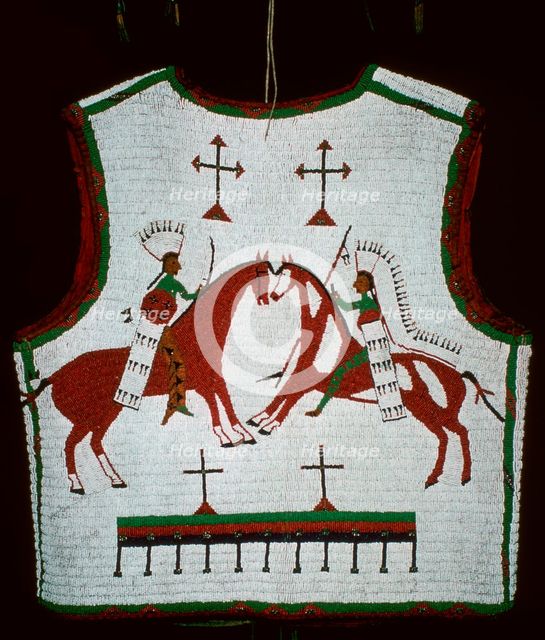 Dakota Native American man's vest, 19th century. Artist: Unknown