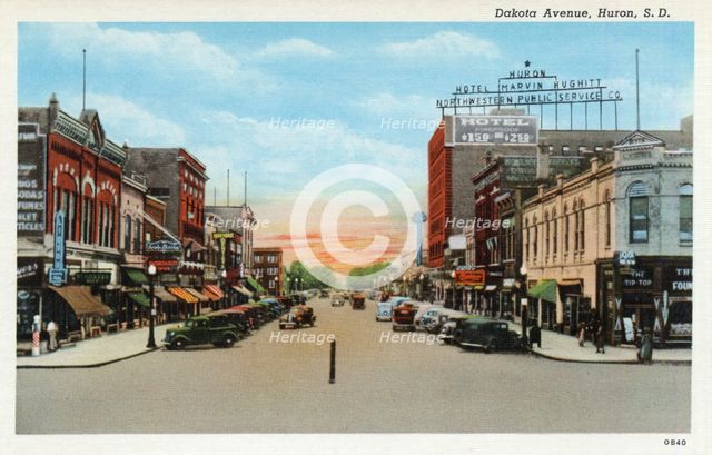 Dakota Avenue, Huron, South Dakota, USA, 1940. Artist: Unknown
