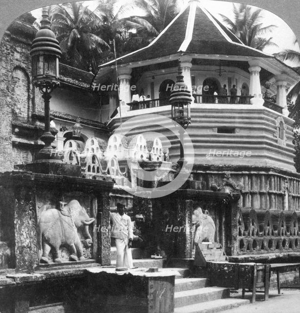 Dalada Maligawa, Palace of Buddha's Tooth, Kandy, Sri Lanka, 1902.Artist: Underwood & Underwood