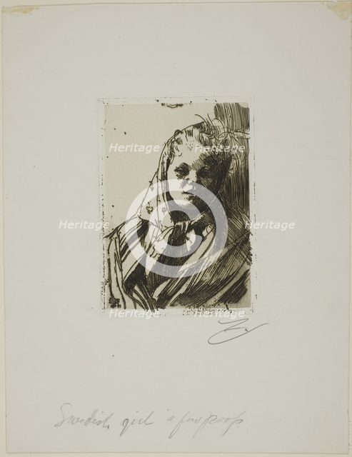 Dalecarlian Peasant Woman, 1891. Creator: Anders Leonard Zorn.