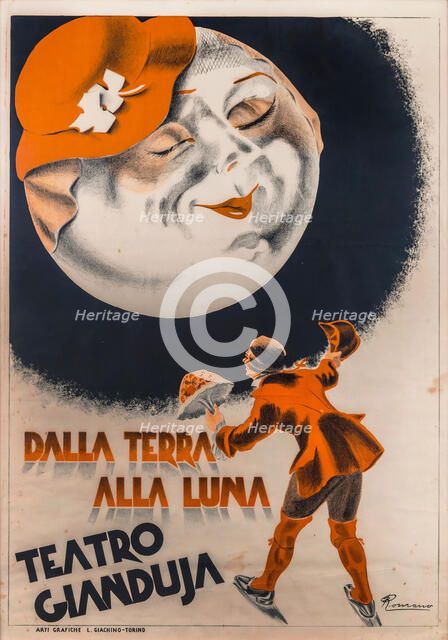 Dalla terra alla luna. Teatro Gianduja. Torino, 1932. Creator: Romano; Giuseppe (Nino) (active 1920s-1930s).