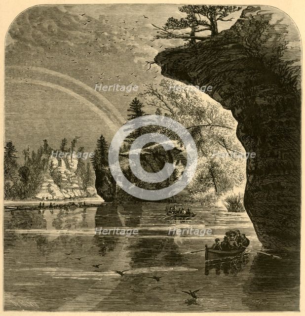 'Dalles of the Wisconsin, "The Jaws".', 1874.  Creator: John Filmer.
