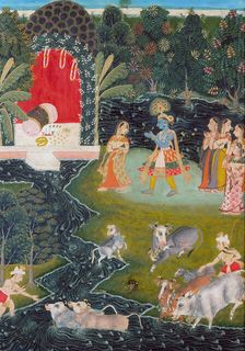 Dalliance in Vrindavan, c1725. Creator: Unknown