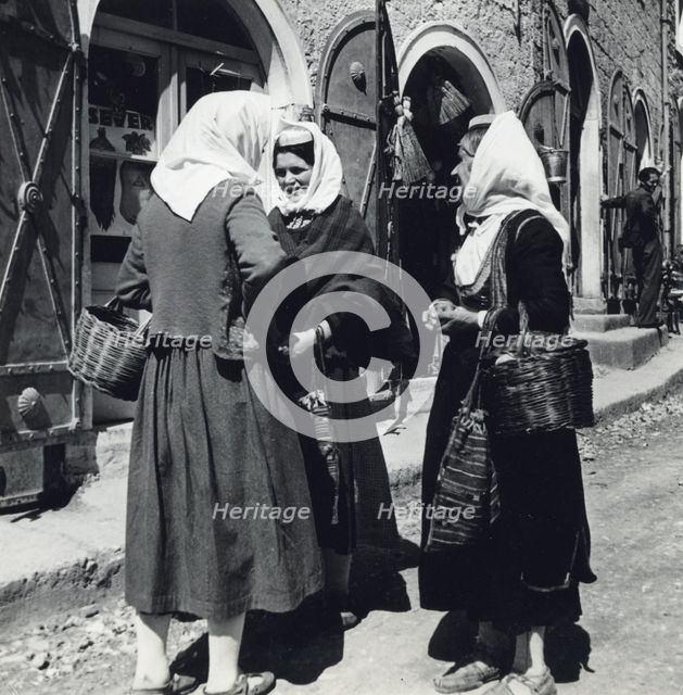 Dalmatian women in Trebinje, Bosnia and Herzegovina, Yugoslavia, 1939. Creator: Unknown.