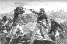 Daly and I Drew Our Swords, and Rushed Up The Rocks c1880