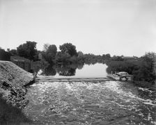 Dam on the Pine River, Alma, Mich., between 1895 and 1910. Creator: Unknown