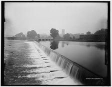 Dam across river, Appleton, Wis., between 1880 and 1899. Creator: Unknown