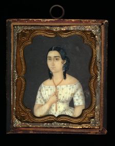 Dama con vestido blanco, 19th century. Creator: Unknown