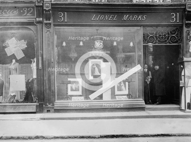 Damage by suffragettes, London, Mar. 1912, Bond St., 1912. Creator: Bain News Service.