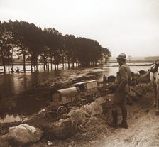 Damaged vehicles, Meuse, northern France, c1914-c1918