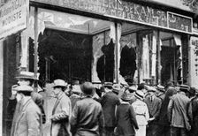 Damaged Austrian jewellers shop, Paris, First World War, 1914