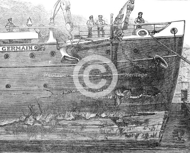 Damaged hull of the Saint Germain, 1883. Creator: Unknown.