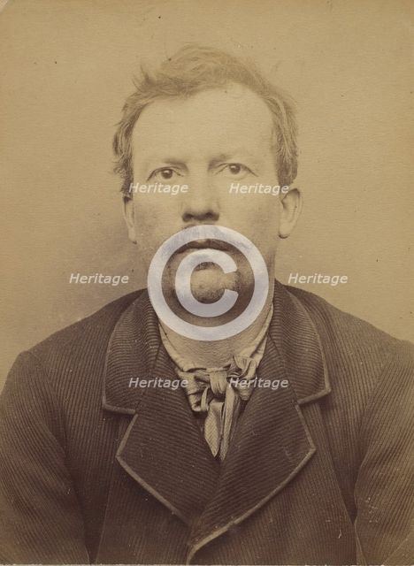 Damalix. émile, Auguste. 37 ans, né à St-Claude (Doubs). Charpentier. Anarchiste. 19/3/94. , 1894. Creator: Alphonse Bertillon.