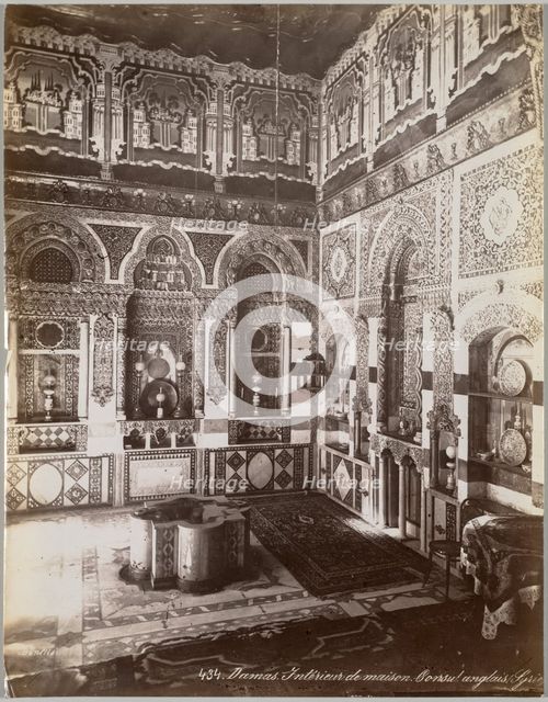 Damas. Intérieur de Maison. Consul Anglais (Syrie), between 1867 and 1899. Creator: Félix Bonfils (French, 1831-1885).