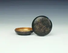 Damascened bronze incense box with lion dogs, Qing dynasty, China, 18th century. Creator: Unknown