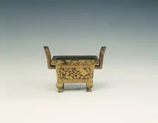 Damascened iron incense burner, Ming dynasty, Xuande period, Tibet, 1426-1435. Creator: Unknown