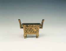 Damascened iron incense burner, Ming dynasty, Xuande period, Tibet, 1426-1435. Creator: Unknown