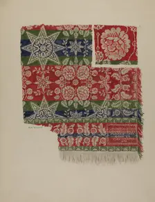 Damask Coverlet, c. 1938. Creator: Eva Wilson