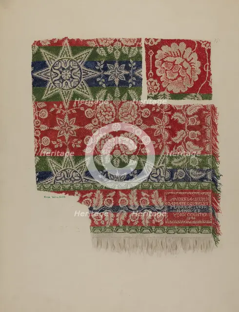 Damask Coverlet, c. 1938. Creator: Eva Wilson.