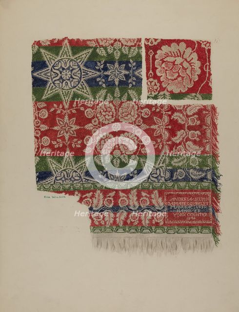 Damask Coverlet, c. 1938. Creator: Eva Wilson.