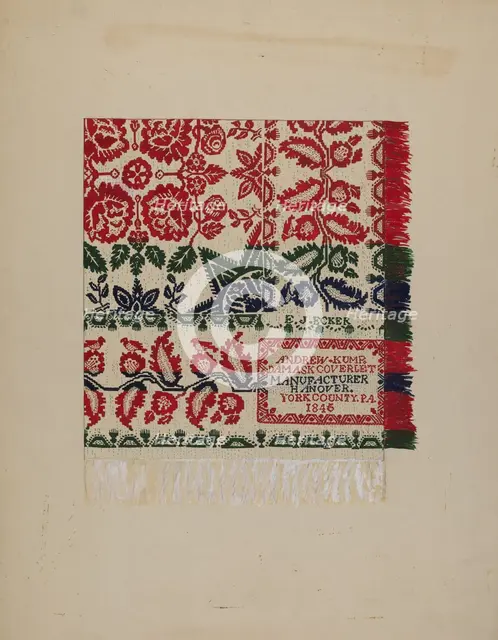 Damask Coverlet, c. 1938. Creator: Katherine Hastings.