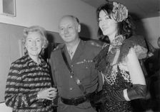 Dame Vera Lynn with Lord and Lady Montagu at Beaulieu party, mid 1970's. Creator: Unknown