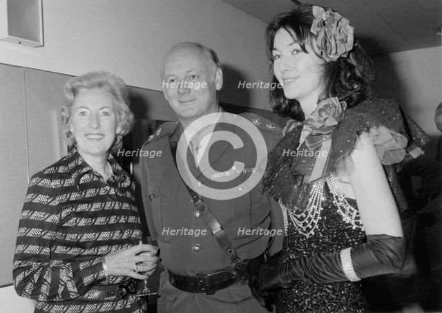 Dame Vera Lynn with Lord and Lady Montagu at Beaulieu party, mid 1970's. Creator: Unknown.