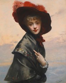 Dame au chapeau. Creator: Jacquet, Gustave Jean (1846-1909)