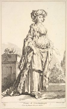 Dame de Constantinople, from Recueil de diverses fig.res étrangeres Inventées par ..., 18th century. Creator: Simon François Ravenet