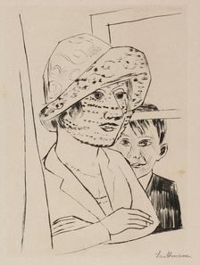 Dame mit Knabe (Woman and Boy) - (Minna and Peter Beckmann), 1924. Creator: Max Beckmann