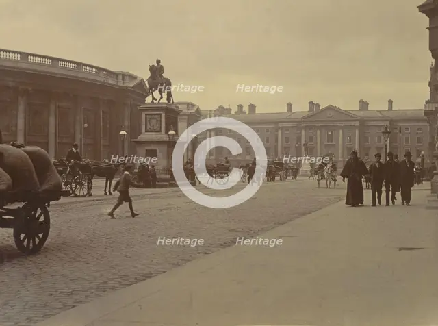 Dame Street scene,  College Green, Dublin, Ireland, c1895. Creator: Robert Augustus Henry L'Estrange.