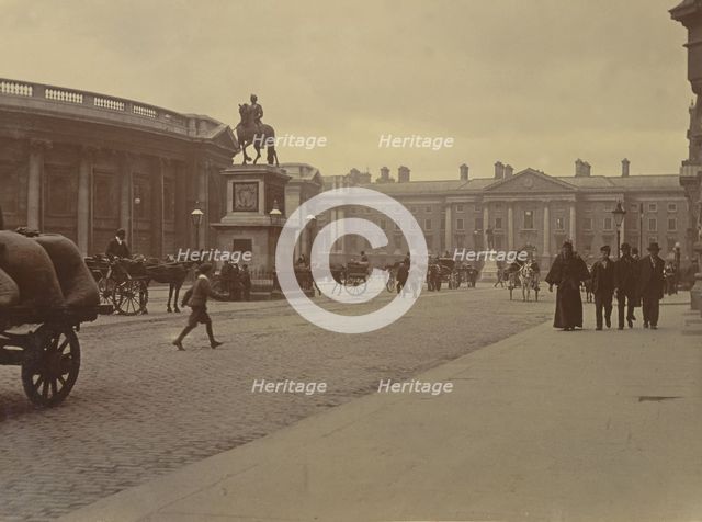 Dame Street scene,  College Green, Dublin, Ireland, c1895. Creator: Robert Augustus Henry L'Estrange.