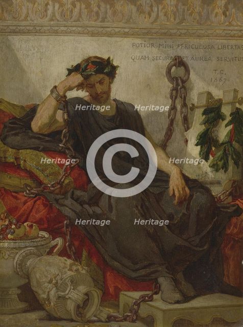 Damocles, 1867. Artist: Couture, Thomas (1815-1879)